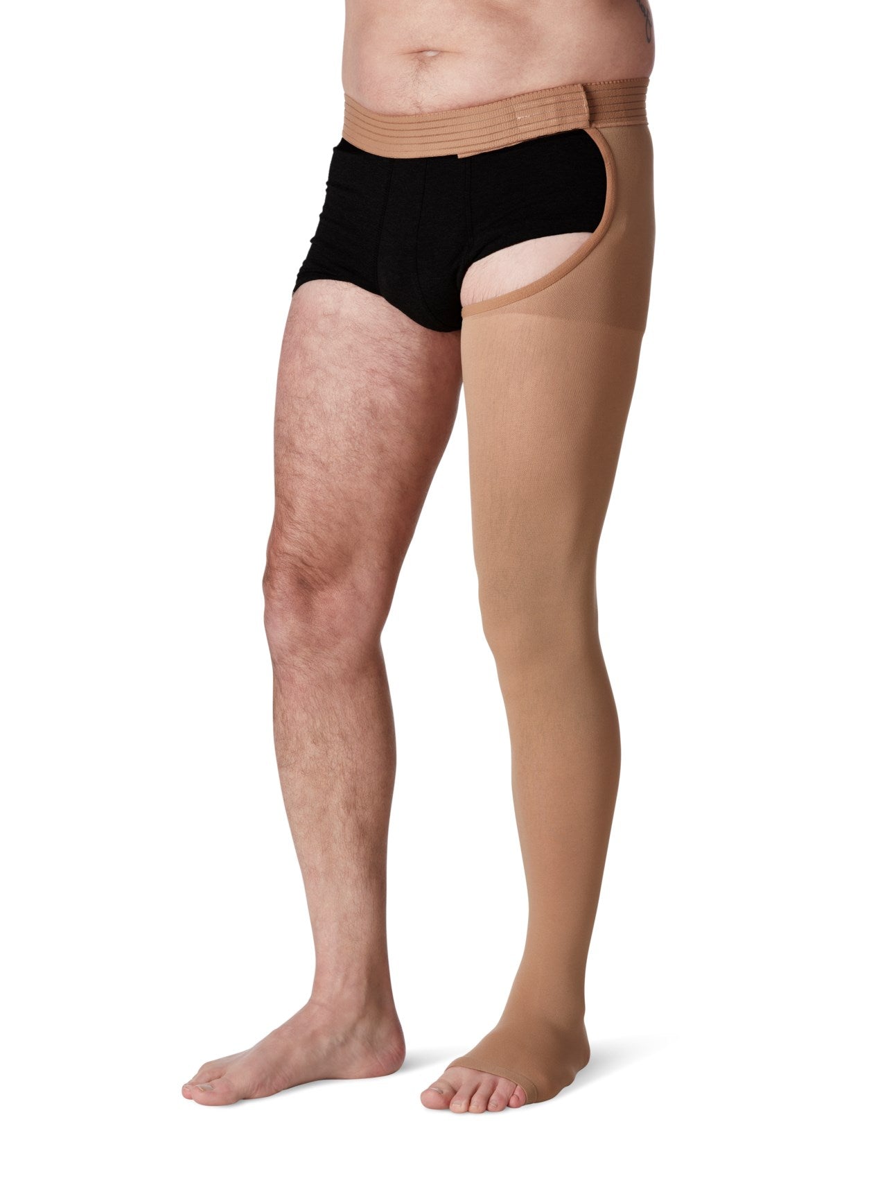 Sigvaris Opaque Open Toe Thigh with Waist Attachment • 860 series