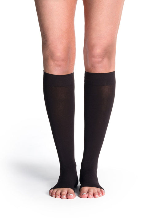 Sigvaris Soft Opaque Open Toe Knee High
