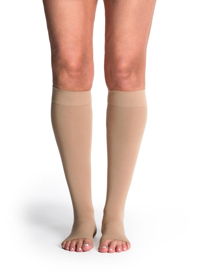 Sigvaris Soft Opaque Open Toe Knee High